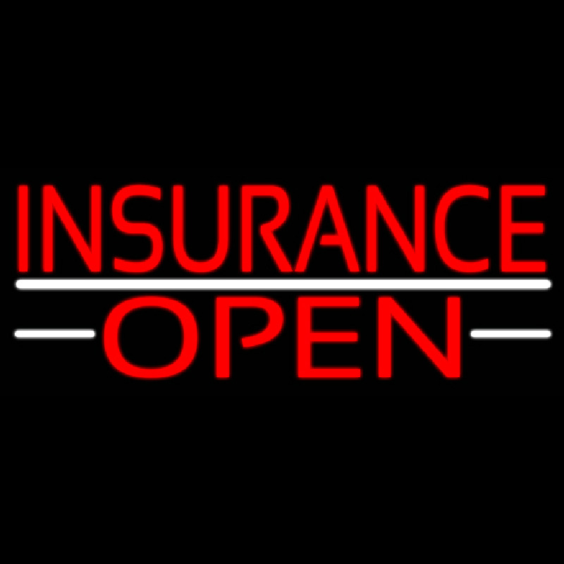 Insurance Open White Line Leuchtreklame