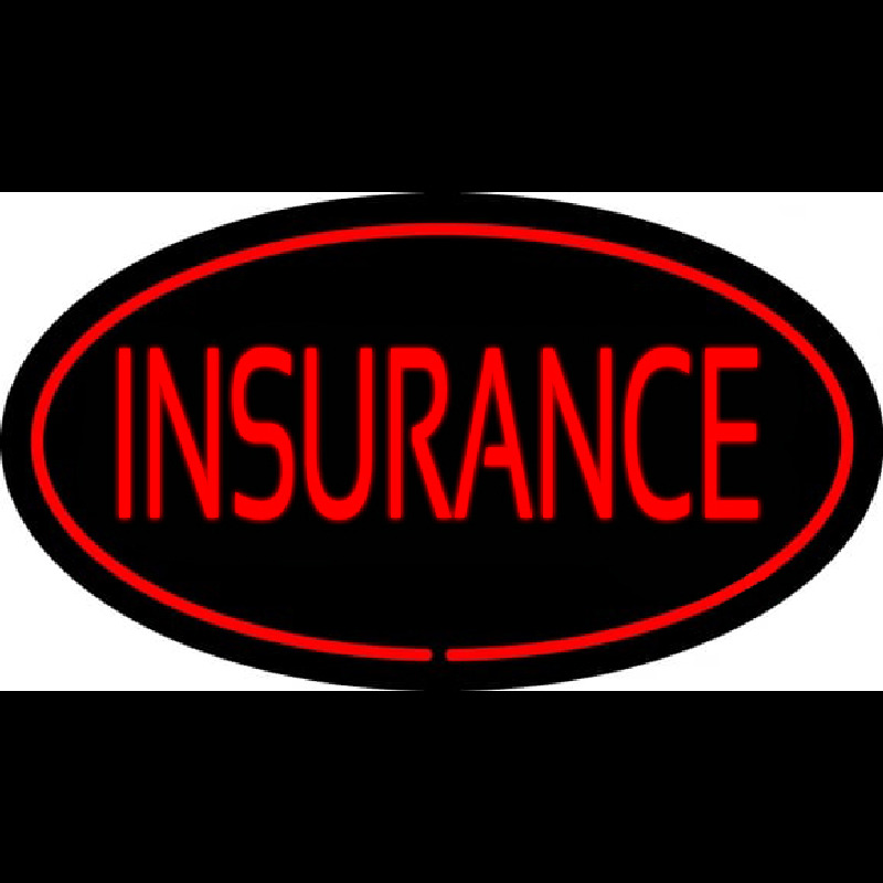 Insurance Oval Red Leuchtreklame