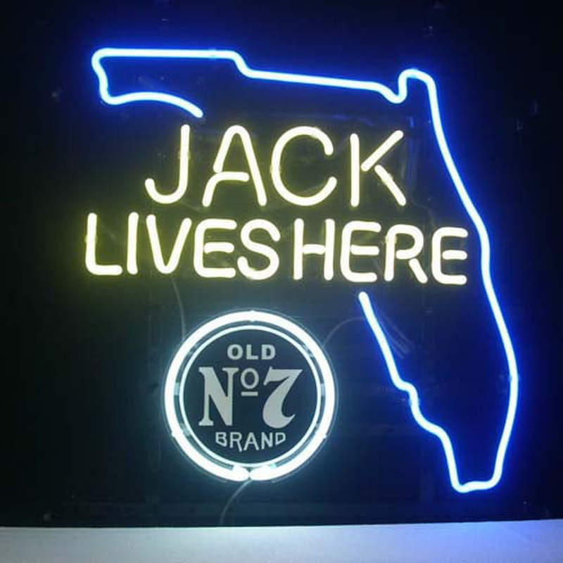 Jack Daniels Jack Lives Florida Whiskey Bier Bar Offen Leuchtreklame