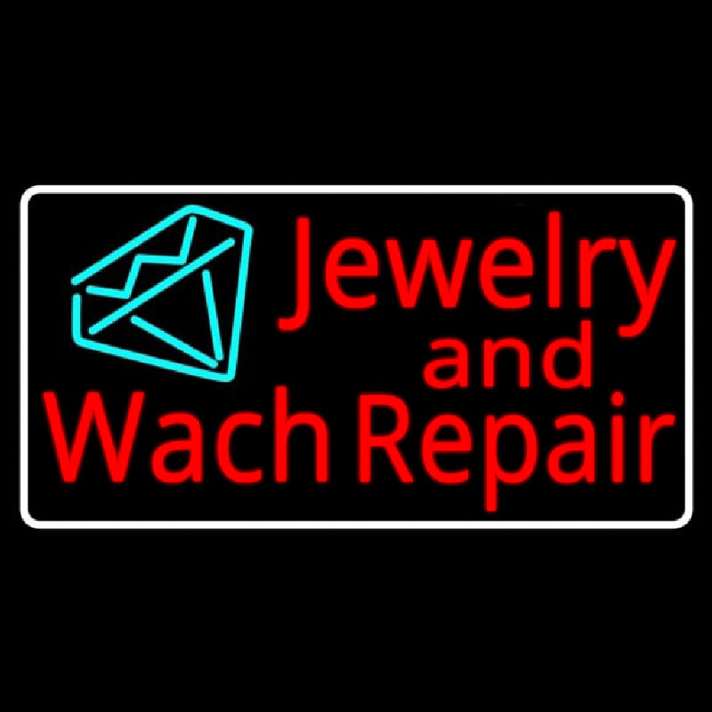 Jewelry And Watch Repair Turquoise Diamond Logo Leuchtreklame