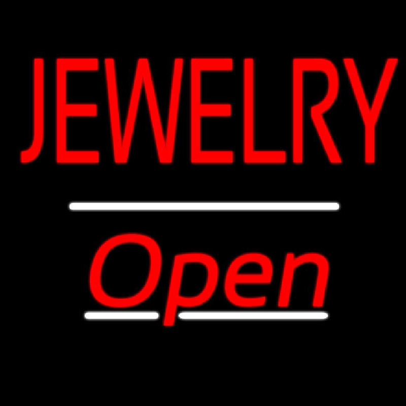 Jewelry Block Open White Line Leuchtreklame