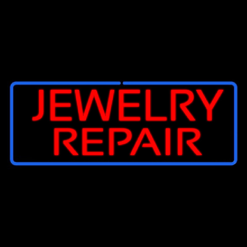 Jewelry Repair Rectangle Blue Leuchtreklame