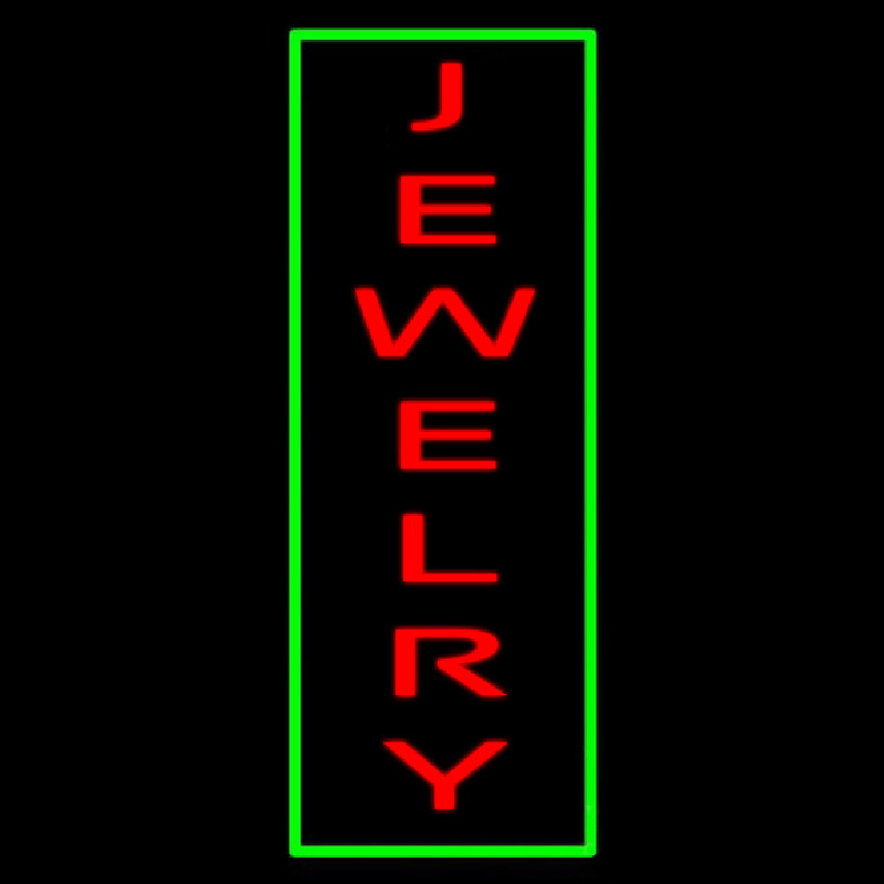 Jewelry Vertical Green Border Leuchtreklame