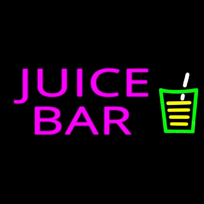 Juice Bar Pink Te t Glass Logo Leuchtreklame