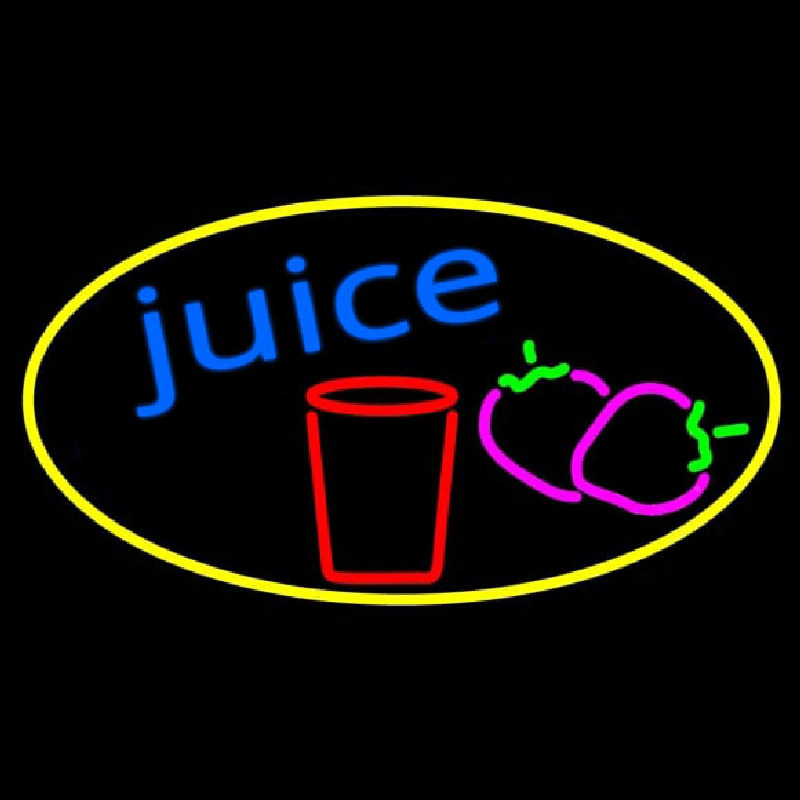 Juice With Glass Leuchtreklame