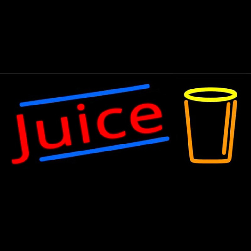 Juice With Glass Leuchtreklame