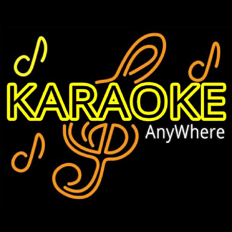 Karaoke Anywhere Leuchtreklame