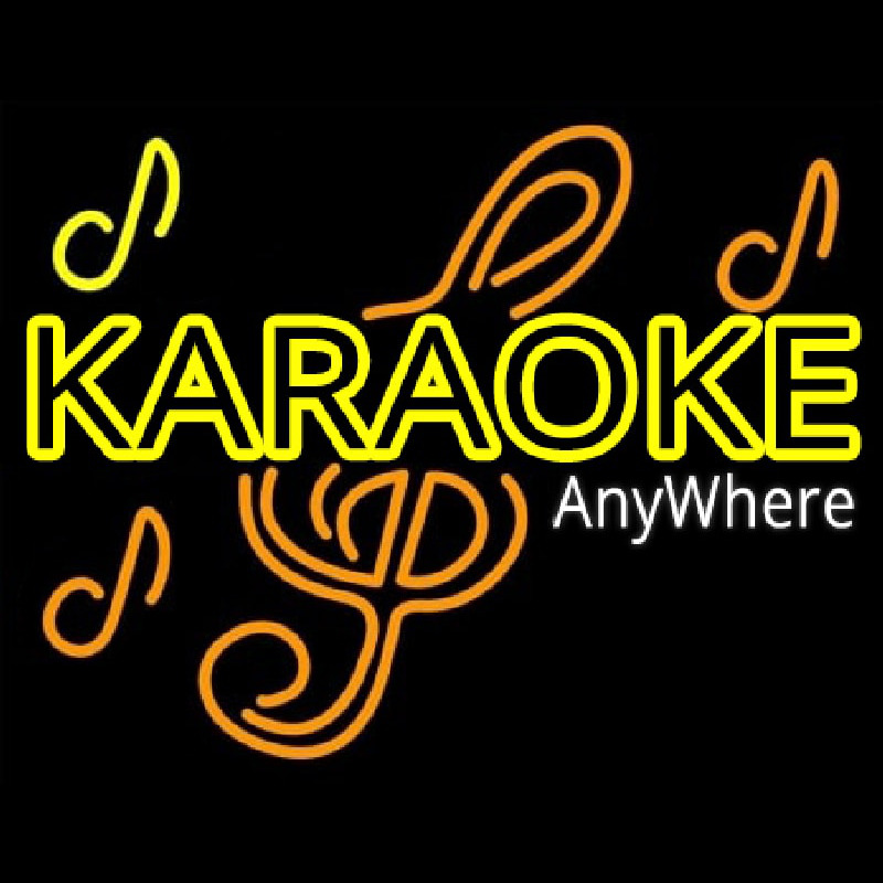 Karaoke Anywhere Leuchtreklame