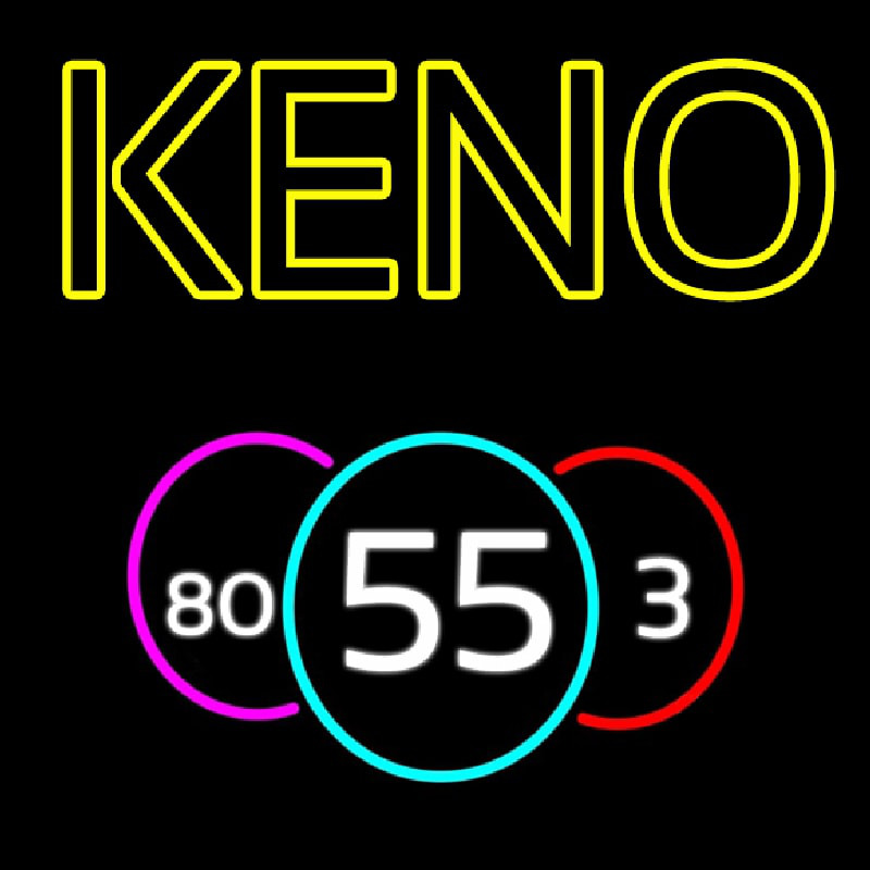 Keno With Multi Color Ball Leuchtreklame