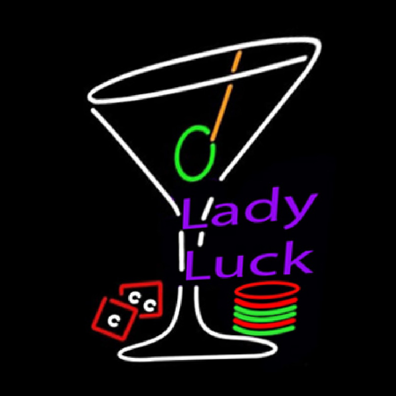 Lady Luck Martini Leuchtreklame