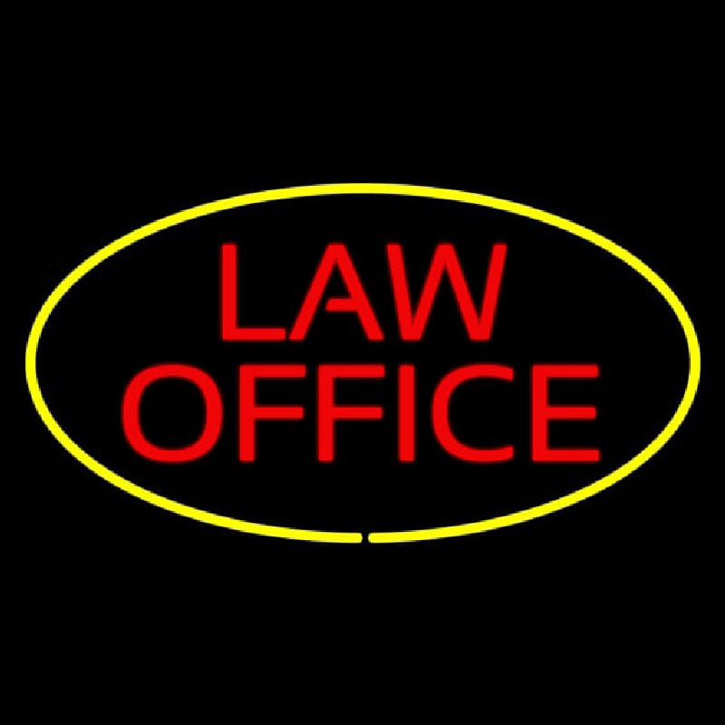 Law Office Oval Yellow Leuchtreklame