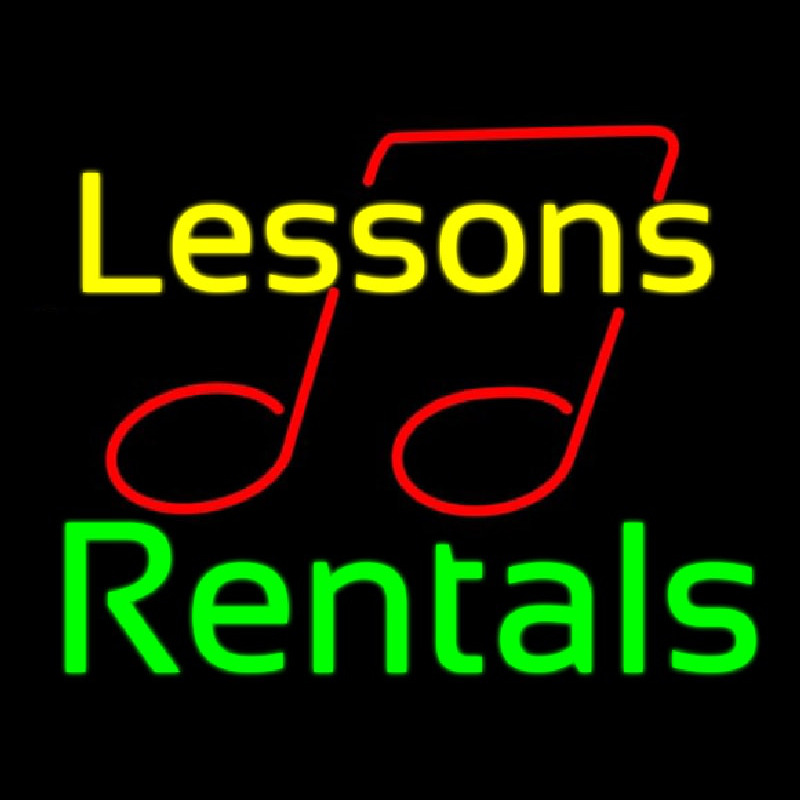 Lessons Rentals Leuchtreklame