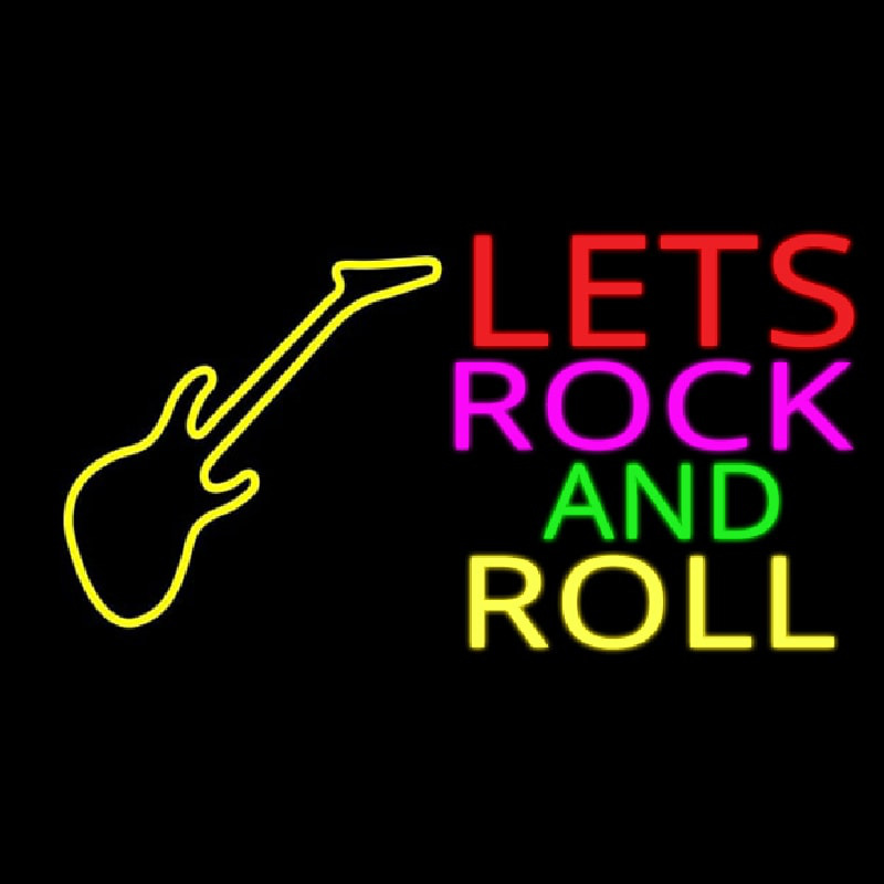Lets Rock And Roll Leuchtreklame