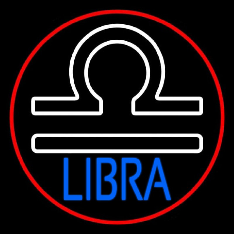 Libra Zodiac Border Red Leuchtreklame
