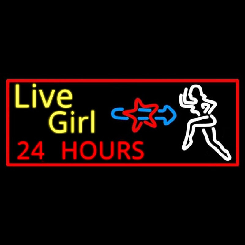 Live Girls 24 Hrs Leuchtreklame