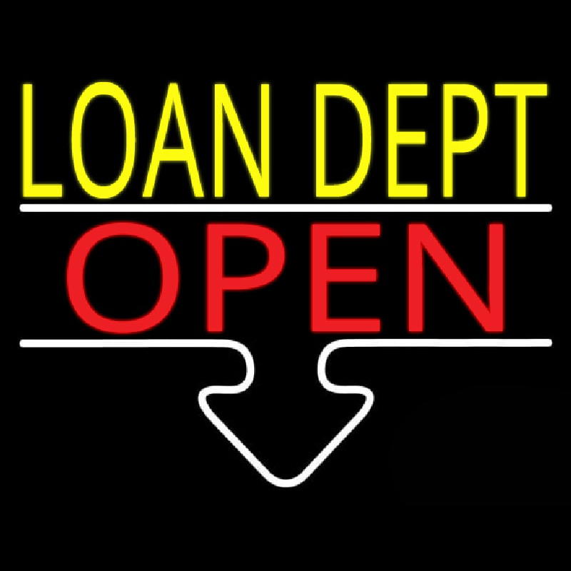 Loan Dept Open Leuchtreklame