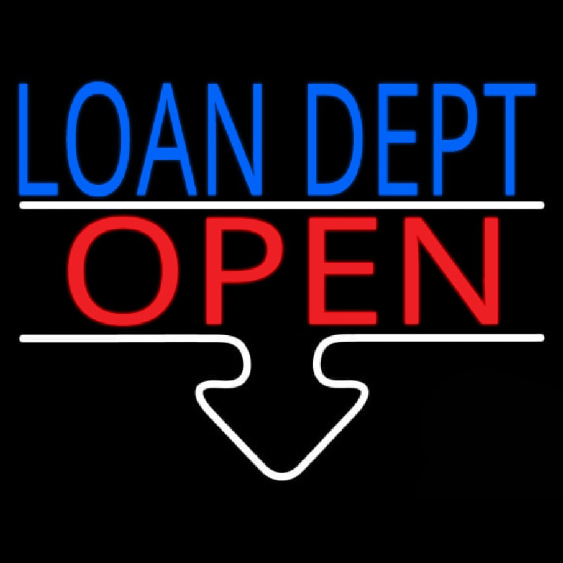 Loan Dept Open Leuchtreklame