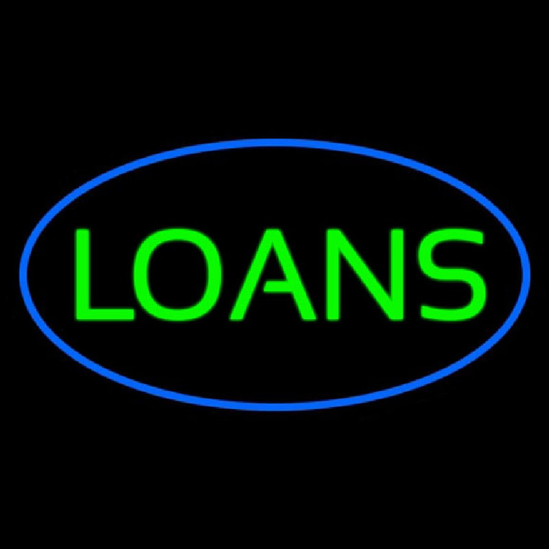 Loans Oval Blue Leuchtreklame