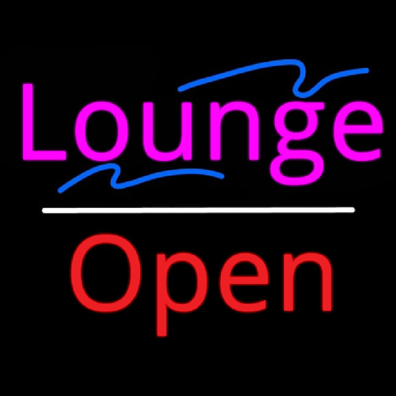 Lounge Open White Line Leuchtreklame