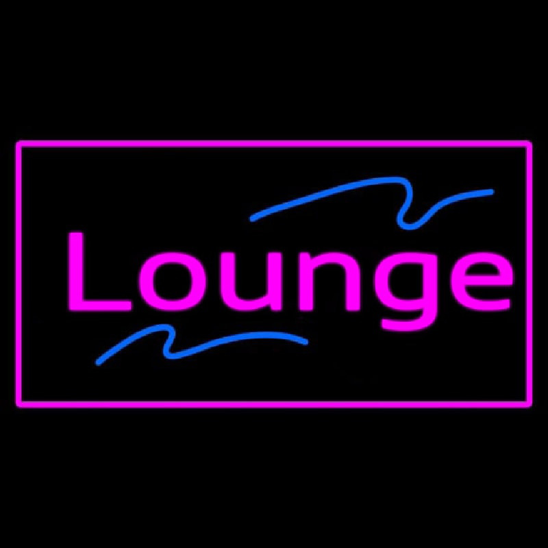 Lounge Rectangle Pink Leuchtreklame