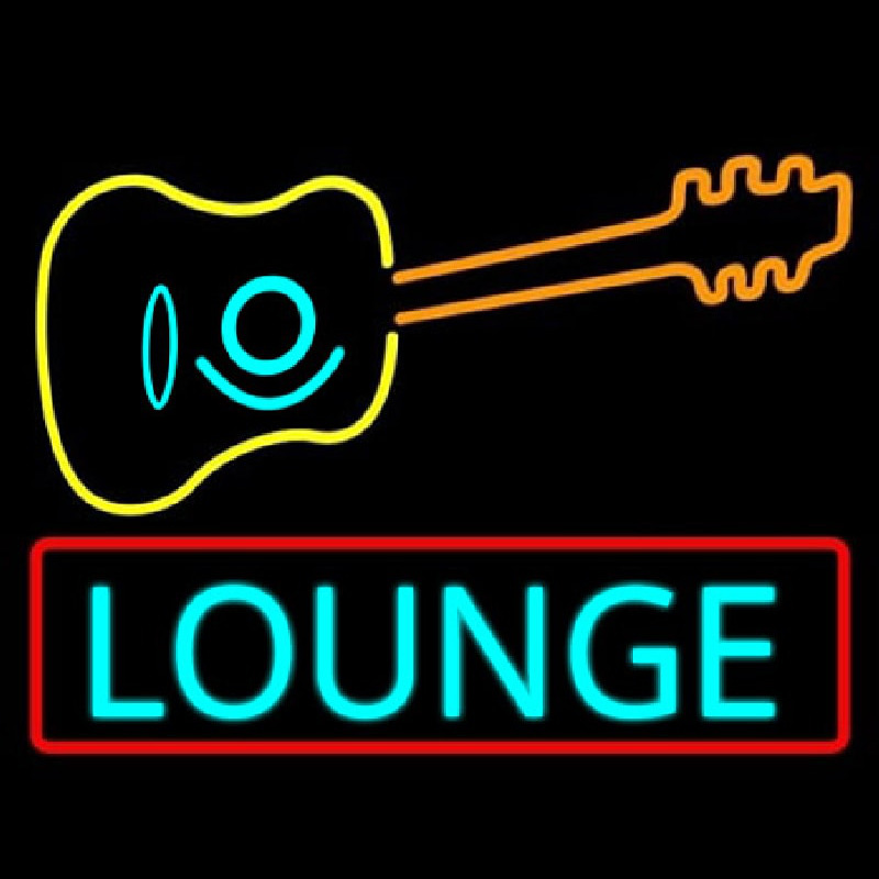 Lounge With Guitar  Leuchtreklame