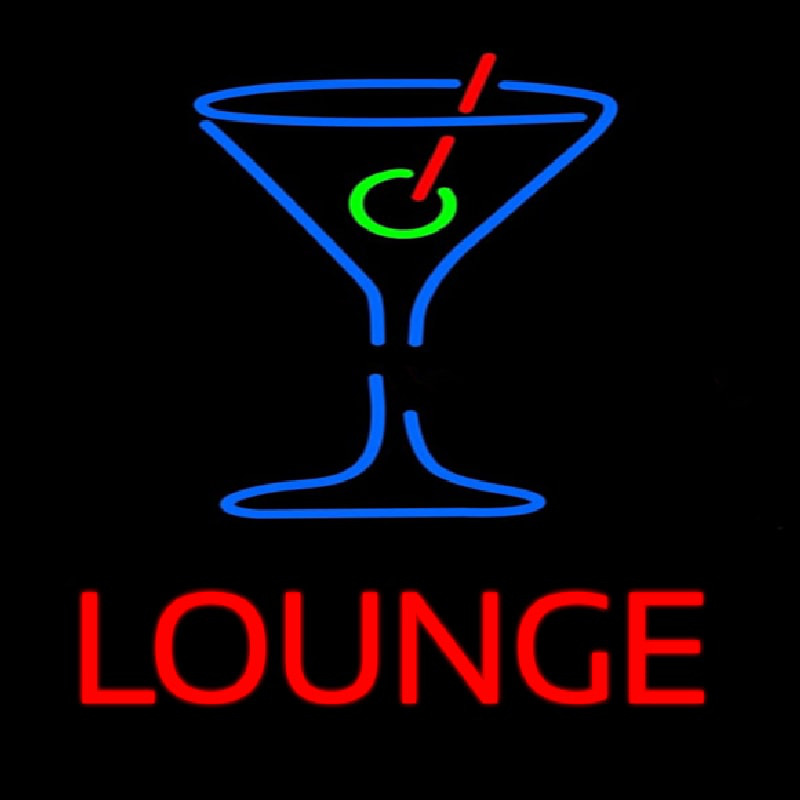 Lounge With Martini Glass Leuchtreklame