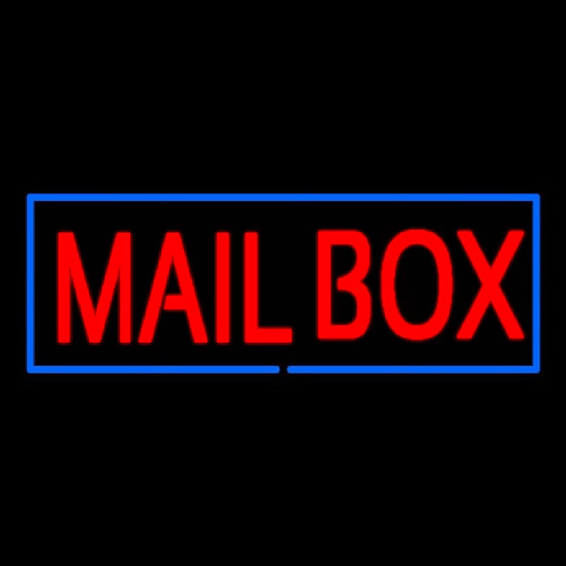 Mailbo  Block Blue Border Leuchtreklame