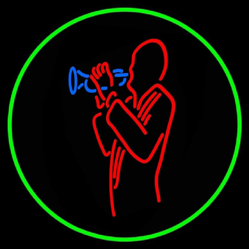 Man With Trumpet Leuchtreklame