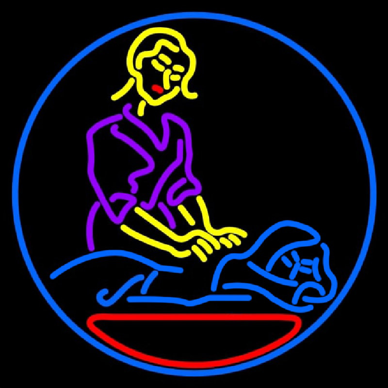 Massage Logo Open Leuchtreklame