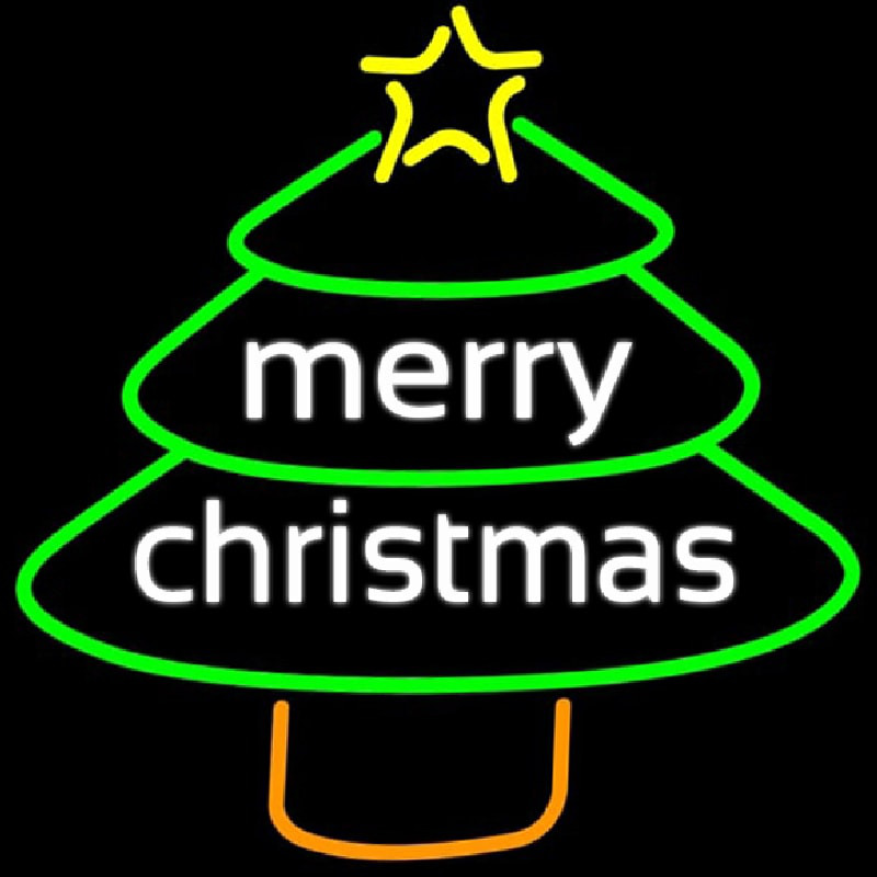 Merry Christmas Tree Leuchtreklame