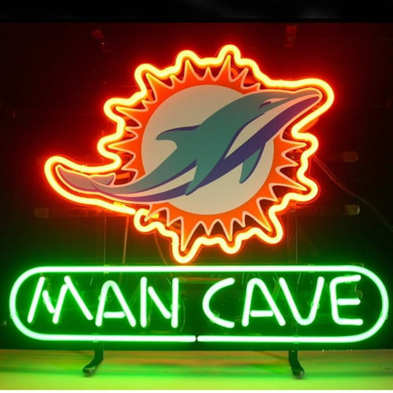 Miami Dolphin Man Cave Laden Offen Leuchtreklame