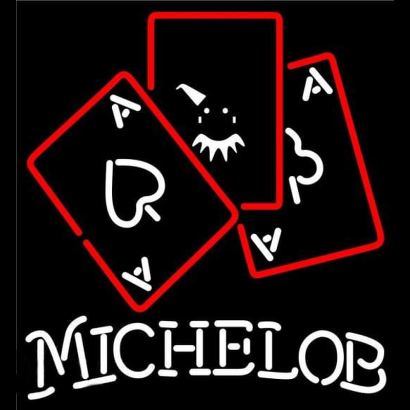 Michelob Ace And Poker Beer Sign Leuchtreklame