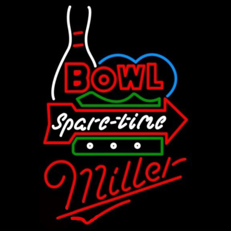 Miller Bowling Spare Time Beer Sign Leuchtreklame