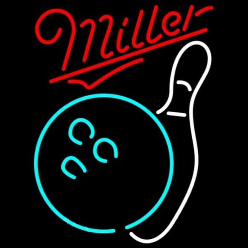 Miller Bowling White Beer Sign Leuchtreklame