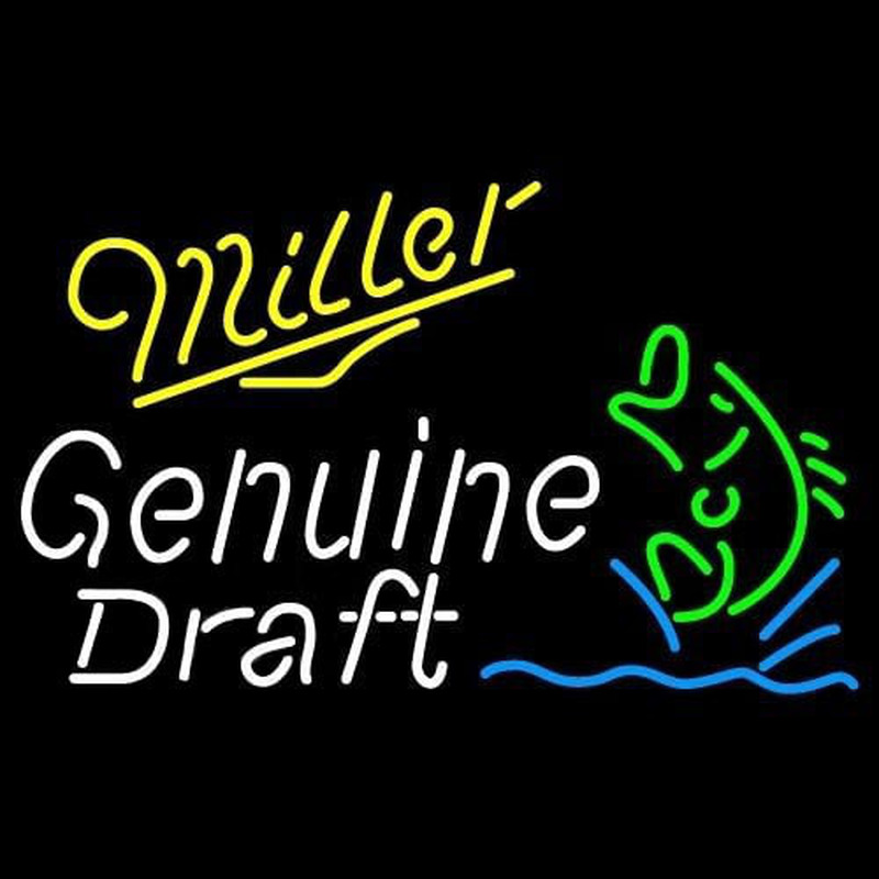 Miller Genuine Draft Blinking Fish Beer Sign Leuchtreklame