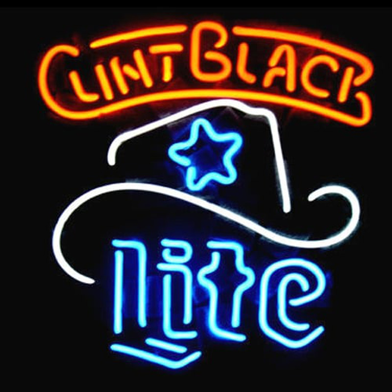 Miller Lite Clint Black Logo Biergarten Kneipe Bier Bar Leuchtreklame Weihnachtsgeschenk