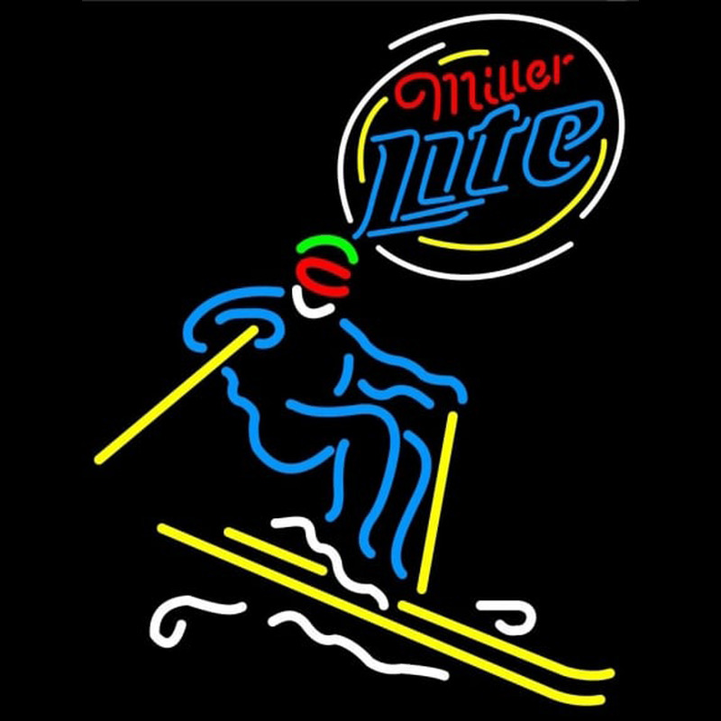 Miller Lite Skier Leuchtreklame