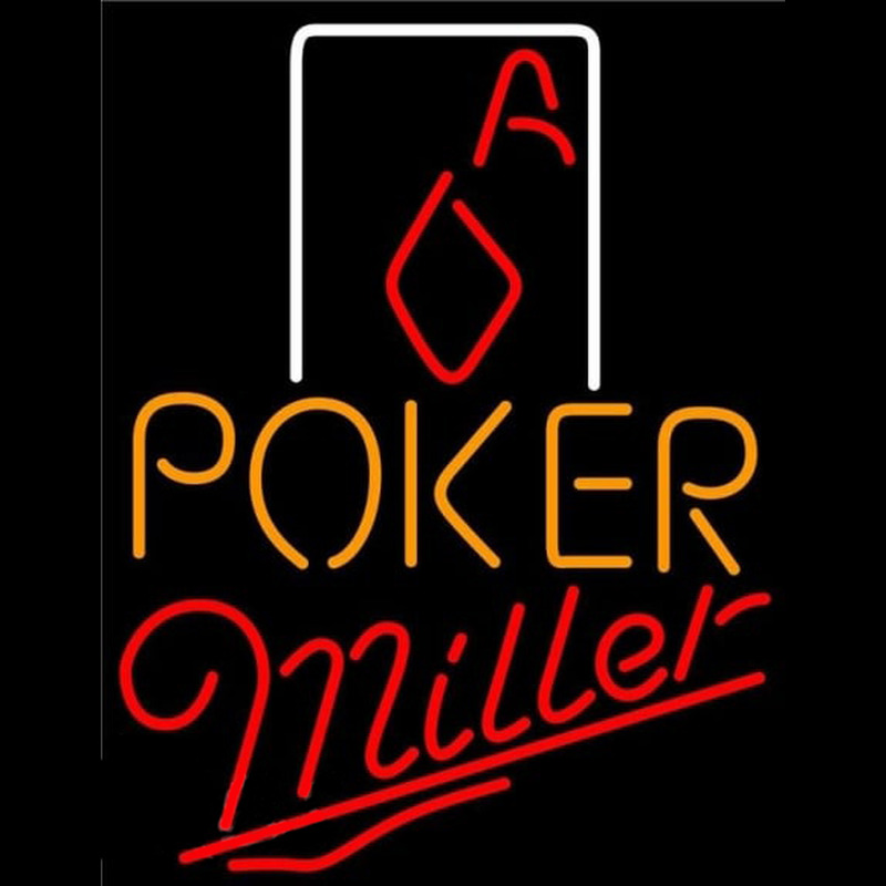Miller Poker Squver Ace Beer Sign Leuchtreklame