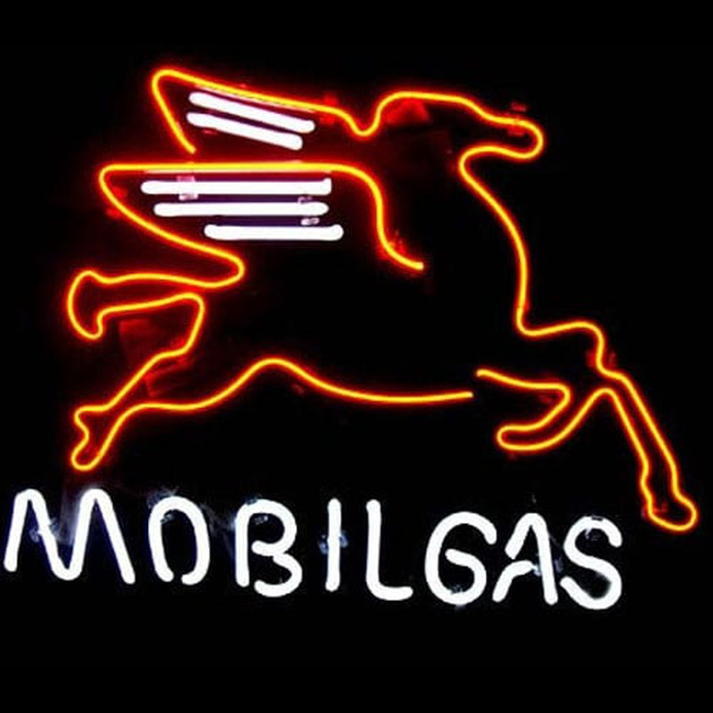 Mobil Gas & Oil Bier Bar Leuchtreklame