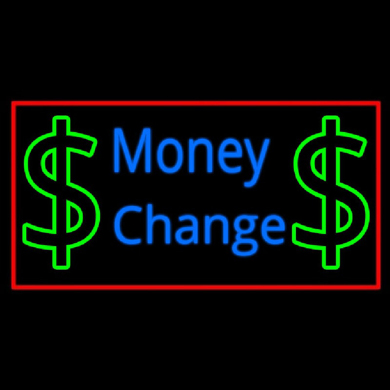 Money Change With Dollar Logo Leuchtreklame