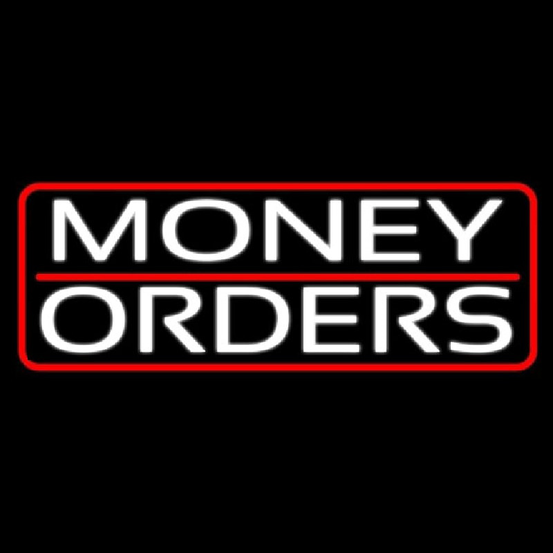 Money Orders With Red Border And Line Leuchtreklame