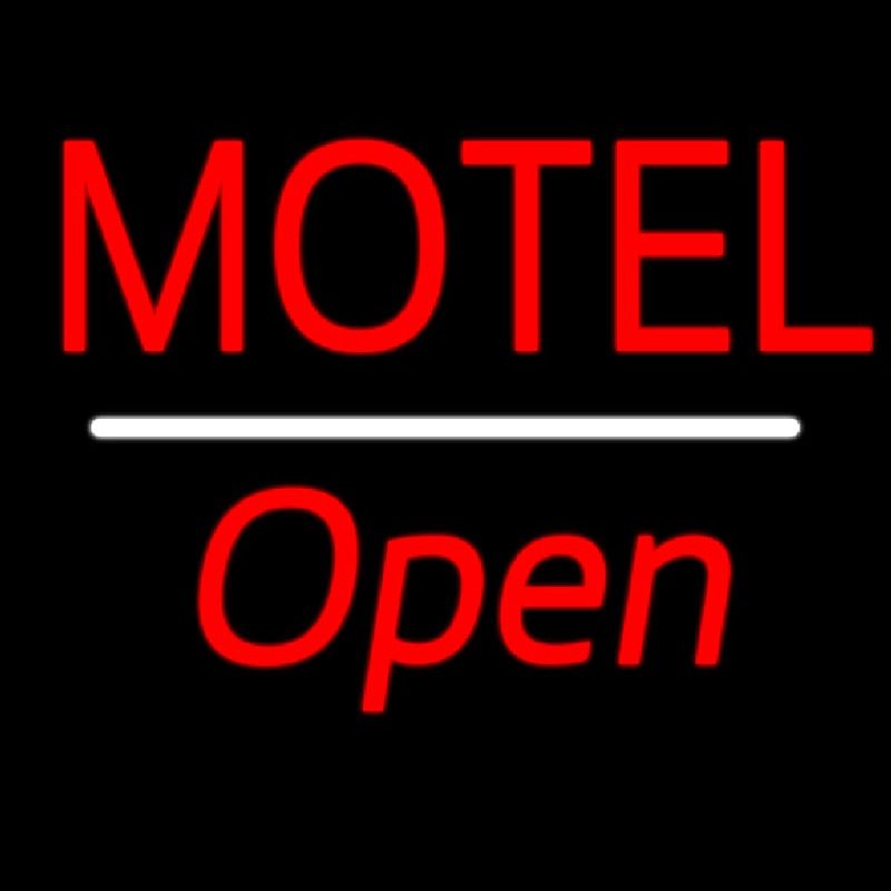 Motel Open White Line Leuchtreklame