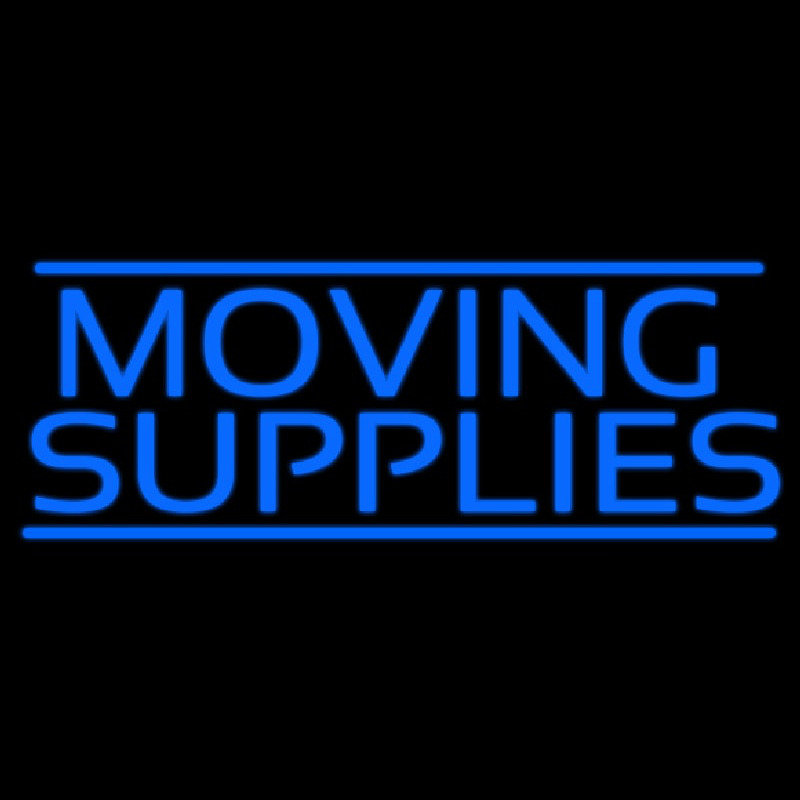 Moving Supplies Blue Double Lines Leuchtreklame