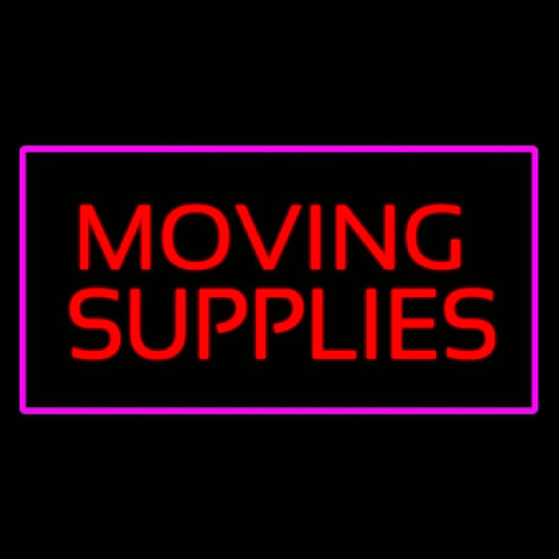 Moving Supplies Rectangle Purple Leuchtreklame