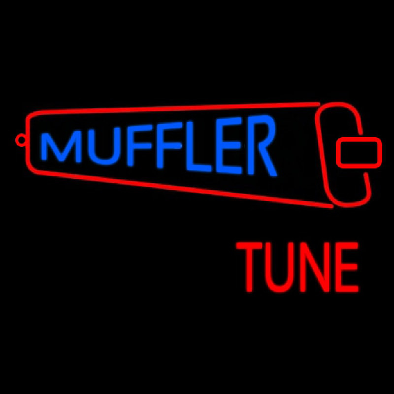 Muffler Tune With Red Logo Leuchtreklame
