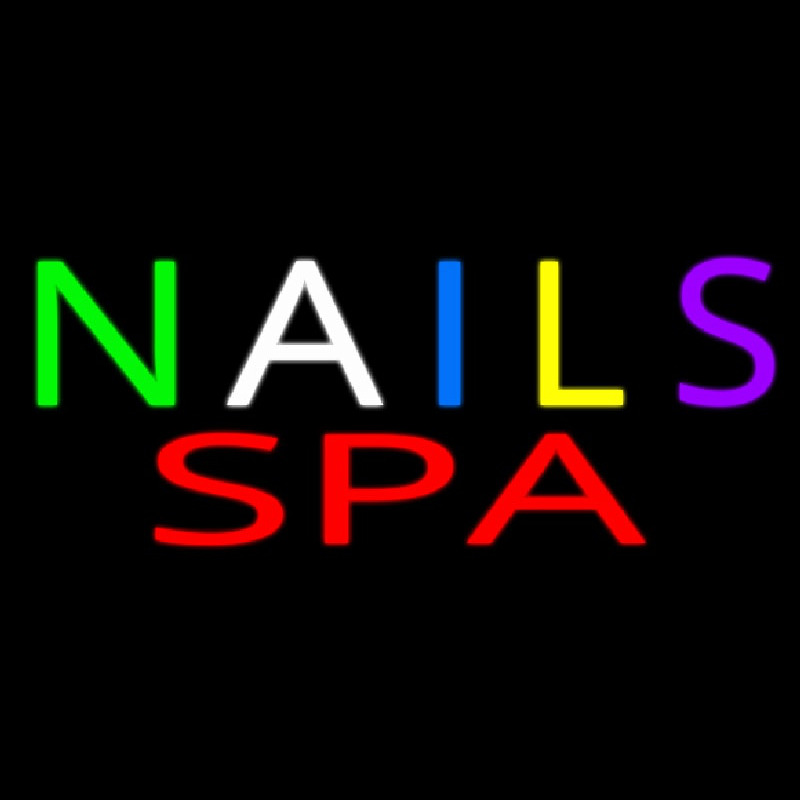 Multi Colored Nails Spa Leuchtreklame
