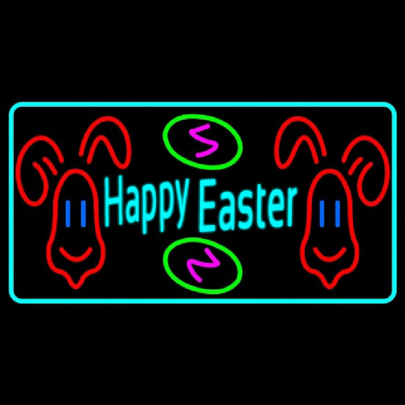Multicolor Happy Easter 2 Leuchtreklame