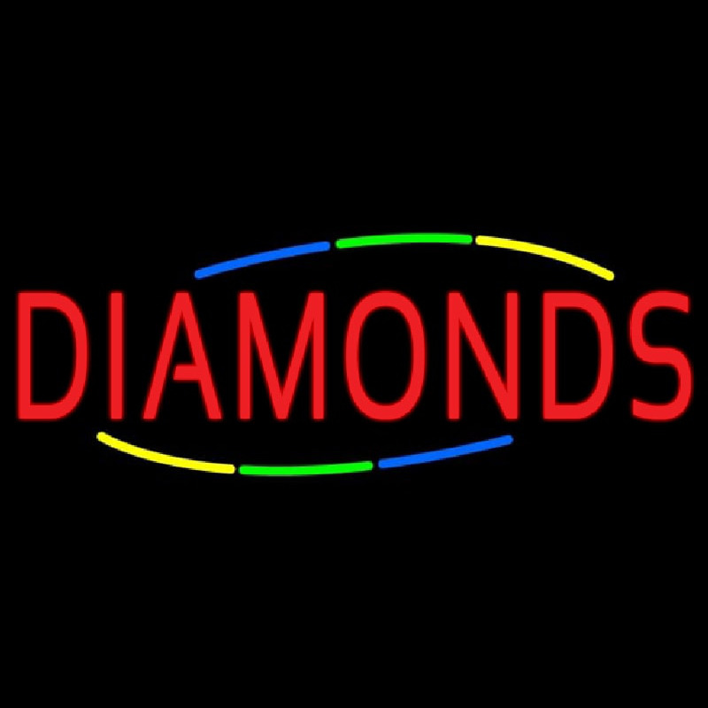 Multicolored Deco Style Diamonds Leuchtreklame