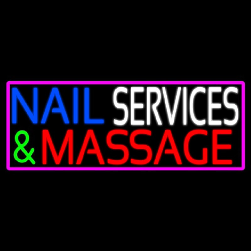 Nail Services And Massage Leuchtreklame