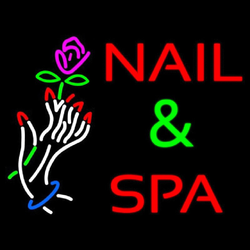 Nails And Spa With Nails And Flower Leuchtreklame